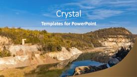  Presentation with gold mine - Presentation theme enhanced with gold-mine-near-village background and a teal colored foreground