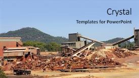  Presentation with excavation - Colorful presentation enhanced with gold mining history - excavation metal outdoor mine riotinto backdrop and a light blue colored foreground
