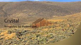  Presentation with california irrigation canals - Colorful PPT layouts enhanced with gold mining history - old home in california desert backdrop and a coral colored foreground