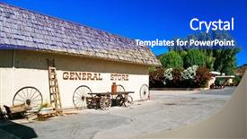  Presentation with california irrigation canals - Audience pleasing PPT theme consisting of gold mining history - shoshone town california usa backdrop and a cobalt blue colored foreground
