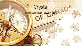  Presentation with compass map - Theme having puzzle antique brass compass background and a blonde colored foreground