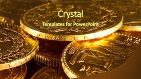  Presentation with treasure gold - Audience pleasing PPT theme consisting of gold napoleon coins treasure backdrop and a  colored foreground