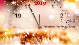  Presentation with falling snow - PPT layouts consisting of gold new start - snow falling against christmas yellow background and a lemonade colored foreground