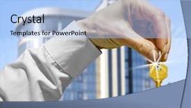  Presentation with palm - Slide deck with gold new start business - key in a palm background and a  colored foreground