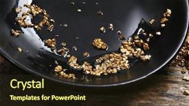  Presentation with gold nugget - Presentation theme consisting of gold nugget grains on black background and a wine colored foreground