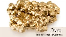  Presentation with gold nugget - Colorful presentation design enhanced with gold nugget isolated on white backdrop and a coral colored foreground