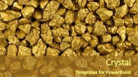  Presentation with nuggets - PPT theme with gold nuggets macro background and a tawny brown colored foreground