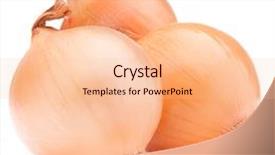  Presentation with onion - Amazing presentation design having gold onion vegetable bulbs on white background cutout backdrop and a lemonade colored foreground