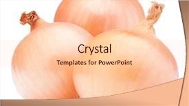  Presentation with onion - Audience pleasing slide deck consisting of gold onion vegetable bulbs on white background cutout backdrop and a lemonade colored foreground