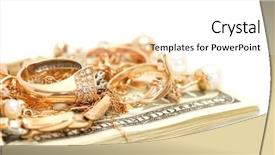  Presentation with white gold - Cool new PPT theme with gold ornaments and dollars isolated backdrop and a white colored foreground