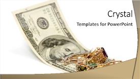  Presentation with gold diamond - Beautiful presentation design featuring gold ornaments and dollars isolated backdrop and a white colored foreground