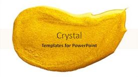  Presentation with brush stroke - Amazing slide set having gold-paint-brush-stroke-isolated backdrop and a gold colored foreground