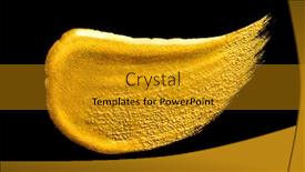  Presentation with paint smudge - Cool new PPT theme with gold-paint-brush-stroke-isolated backdrop and a gold colored foreground
