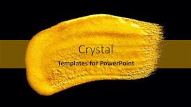 Presentation with paint smudge - Beautiful theme featuring gold-paint-brush-stroke-isolated backdrop and a gold colored foreground