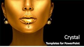  Presentation with black liquid - Presentation design consisting of gold paint drips background and a black colored foreground