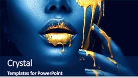  Presentation with dripping paint - PPT layouts enhanced with gold paint smudges drips background and a navy blue colored foreground