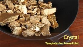  Presentation with nuggets - Slide deck featuring gold pan with golden nuggets background and a tawny brown colored foreground