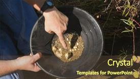  Presentation with geology - Colorful PPT layouts enhanced with gold panning hoping to strike backdrop and a tawny brown colored foreground