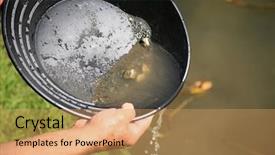  Presentation with rich man - Cool new PPT layouts with gold panning man striking it backdrop and a coral colored foreground