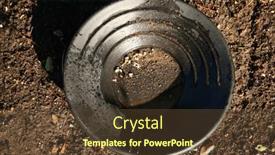  Presentation with treasure gold - Presentation design consisting of gold-panning-panning-for-gold and a tawny brown colored foreground