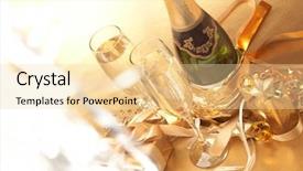  Presentation with gift of love - Slides featuring gold party - champagne and gift background and a blonde colored foreground