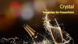  Presentation with splash - Cool new theme with gold party - glasses of champagne with splash backdrop and a  colored foreground