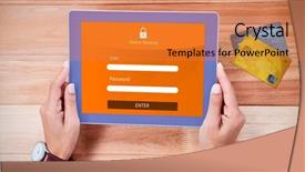  Presentation with feminine - PPT layouts enhanced with gold pc - credit card against overhead background and a gold colored foreground