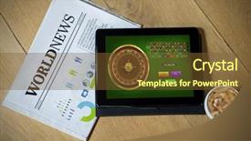  Presentation with roulette - Beautiful presentation featuring gold pc - online roulette game against digital backdrop and a tawny brown colored foreground