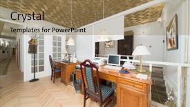  Presentation with laminar hood in operation room - Presentation theme with medicine doctor hand working with modern computer interface background and a sky blue colored foreground