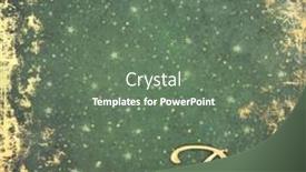  Presentation with green gold - Theme having gold-peace-sign-on-grunge background and a gray colored foreground