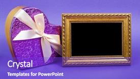  Presentation with gold frame - Amazing PPT theme having gold photo frame and heart backdrop and a violet colored foreground