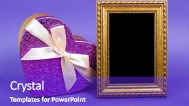  Presentation with gold frame - Cool new presentation theme with gold photo frame and heart backdrop and a violet colored foreground