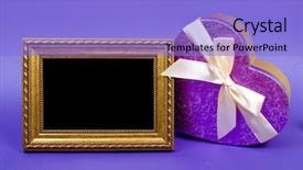  Presentation with gold frame - Slides enhanced with gold photo frame and heart background and a light blue colored foreground