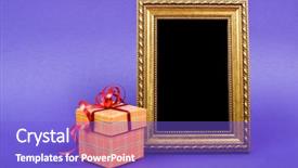  Presentation with gold frame - Beautiful slides featuring gold photo frame and orange backdrop and a  colored foreground