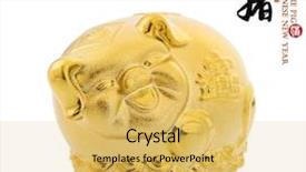  Presentation with 2019 chinese new year - Beautiful presentation theme featuring gold piggy bank chinese black backdrop and a yellow colored foreground