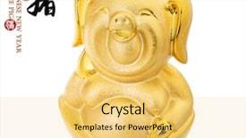  Presentation with pig year - Cool new presentation with gold piggy bank chinese calligraphy backdrop and a yellow colored foreground