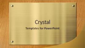  Presentation with plaque - Slide set consisting of gold plaque on wood background background and a yellow colored foreground