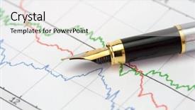  Presentation with business report - Cool new slides with gold-plated pen backdrop and a white colored foreground