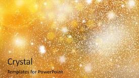  Presentation with abstract - Presentation theme featuring gold present - abstract christmas blurred background background and a gold colored foreground