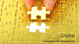  Presentation with zomato gold - PPT theme having gold puzzle background and a yellow colored foreground
