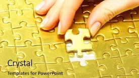  Presentation with gold ovation - Amazing slide set having gold puzzle backdrop and a yellow colored foreground