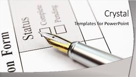  Presentation with complete - Theme having gold question - concept of application form status background and a white colored foreground