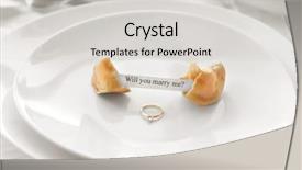  Presentation with fortune cookie - Slides enhanced with gold question - offer of marriage with fortune background and a light gray colored foreground