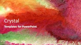  Presentation with green gold - Presentation theme having red green and orange watercolor background and a crimson colored foreground