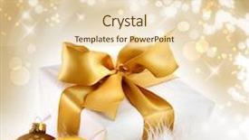  Presentation with gift ribbon - Slide deck featuring gold ribbon gift with festive background and a lemonade colored foreground
