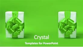  Presentation with white and green generic - Colorful slides enhanced with gold ribbon sales - white box with a green backdrop and a shamrock green colored foreground