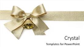  Presentation with white gold - Presentation design featuring gold ribbon with bow isolated background and a white colored foreground
