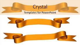  Presentation with bank - Presentation theme featuring gold ribbons with bank space background and a yellow colored foreground