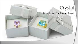  Presentation with white gold - Presentation theme enhanced with gold rings in boxes isolated background and a white colored foreground
