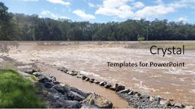  Presentation with queensland - Colorful presentation design enhanced with gold rush - flood waters at the coomera backdrop and a soft green colored foreground